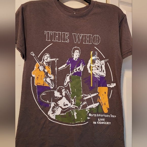 The Who Band Graphic T Shirt Mens Small Short Sleeve Gray North American Tour - Picture 1 of 8